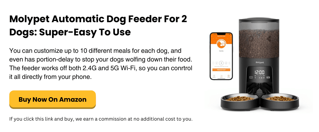 Molypet Automatic Dog Feeder For 2 Dogs WiFi Controlled
