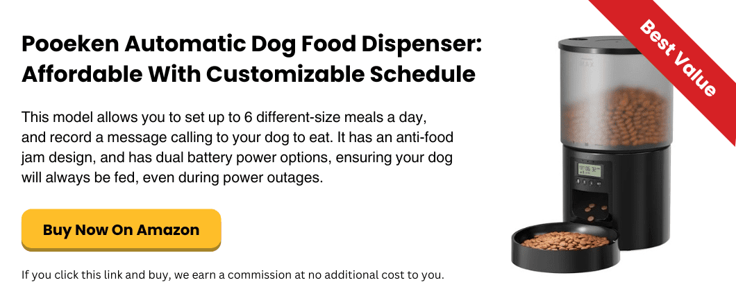 Pooeken Automatic Dog Food Dispenser Affordable With Customizable Schedule