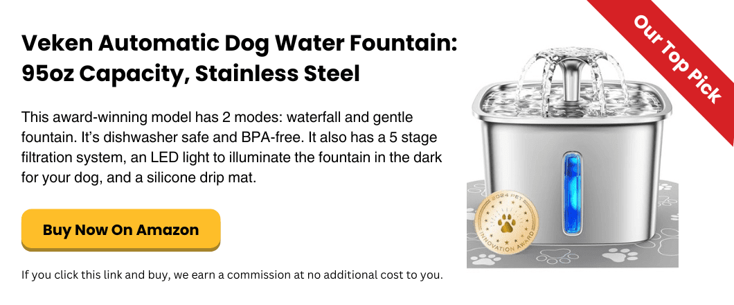 Veken Automatic Dog Water Fountain 95oz Capacity, Stainless Steel