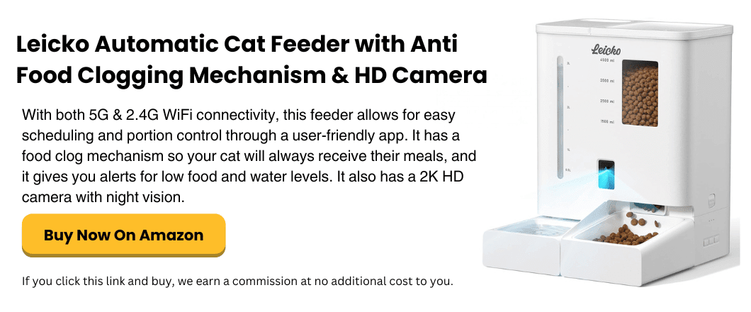 Leicko Automatic Cat Feeder with Anti Food Clogging Mechanism & HD Camera