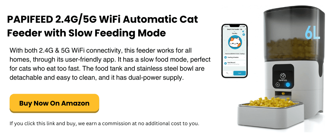PAPIFEED 2.4G5G WiFi Automatic Cat Feeder with Slow Feeding Mode