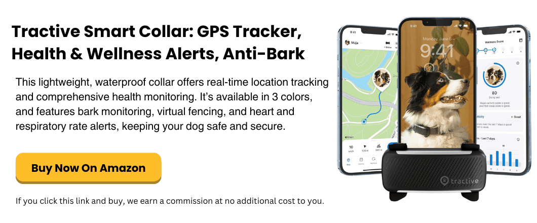 Tractive Smart Collar GPS Tracker, Health & Wellness Alerts, Anti-Bark