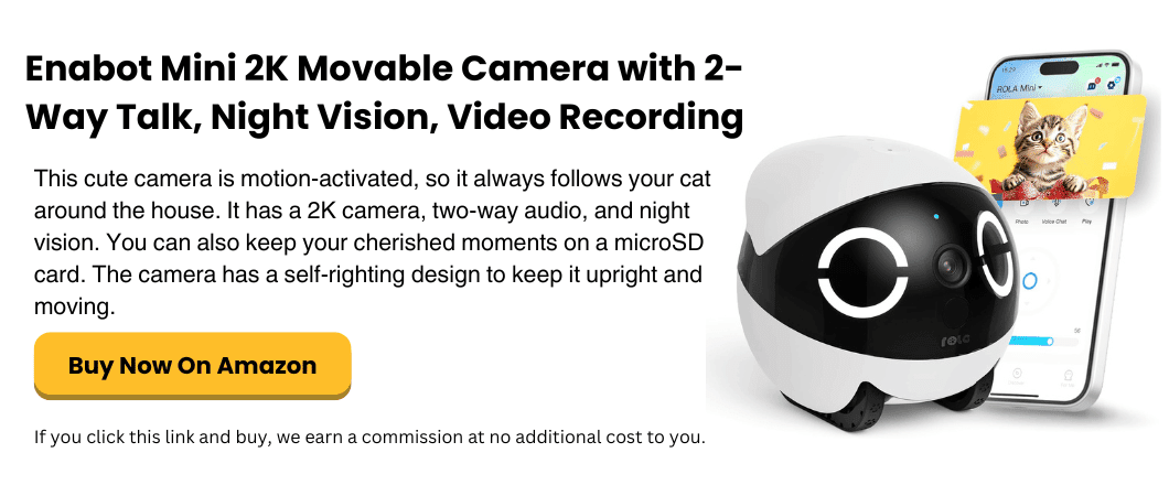 simplysmartpettech.com Enabot Mini 2K Movable Camera with 2-Way Talk, Night Vision, Video Recording