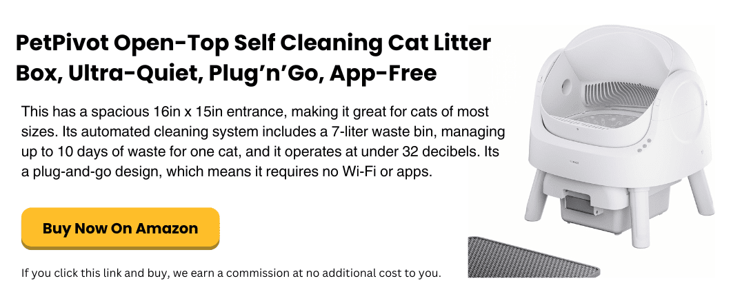 simplysmartpettech.com PetPivot Open-Top Self Cleaning Cat Litter Box, Ultra-Quiet, Plug’n’Go, App-Free