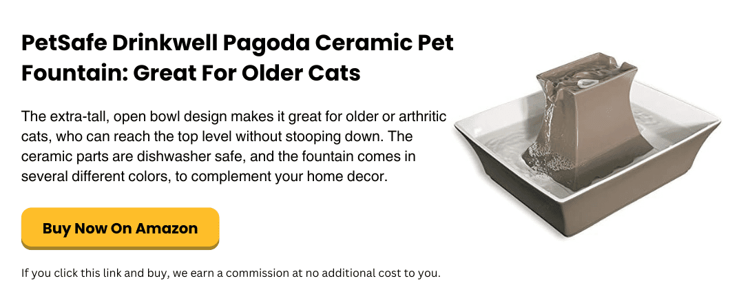 simplysmartpettech.com PetSafe Drinkwell Pagoda Ceramic Pet Fountain Great For Older Cats