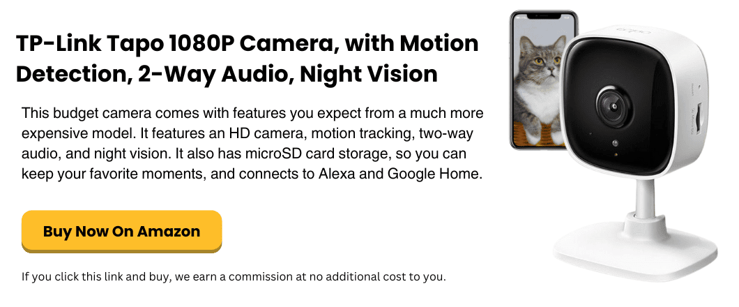 simplysmartpettech.com TP-Link Tapo 1080P Camera, with Motion Detection, 2-Way Audio, Night Vision