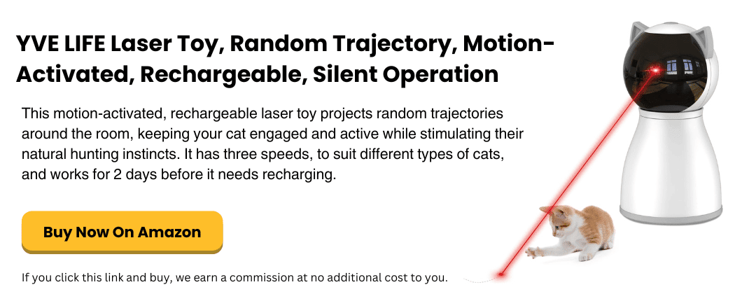 simplysmartpettech.com YVE LIFE Laser Toy, Random Trajectory, Motion- Activated, Rechargeable, Silent Operation