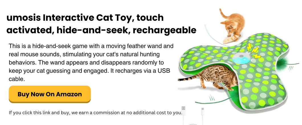 simplysmartpettech.com umosis Interactive Cat Toy, touch activated, hide-and-seek, rechargeable