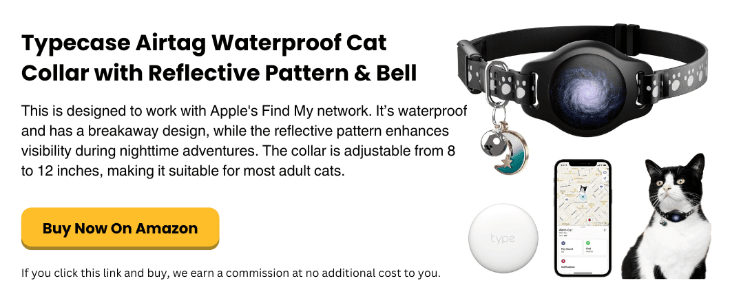 Typecase Airtag Waterproof Cat Collar with Reflective Pattern & Bell